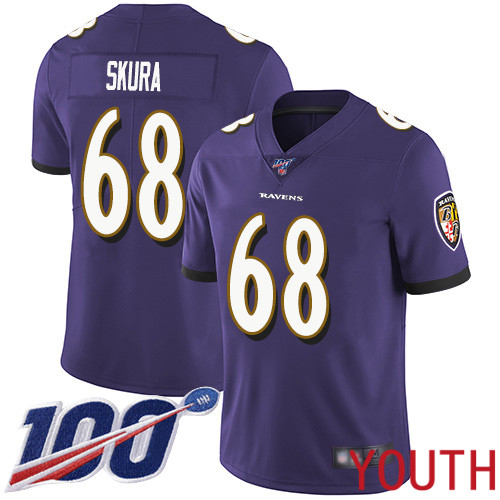Baltimore Ravens Limited Purple Youth Matt Skura Home Jersey NFL Football #68 100th Season Vapor Untouchable